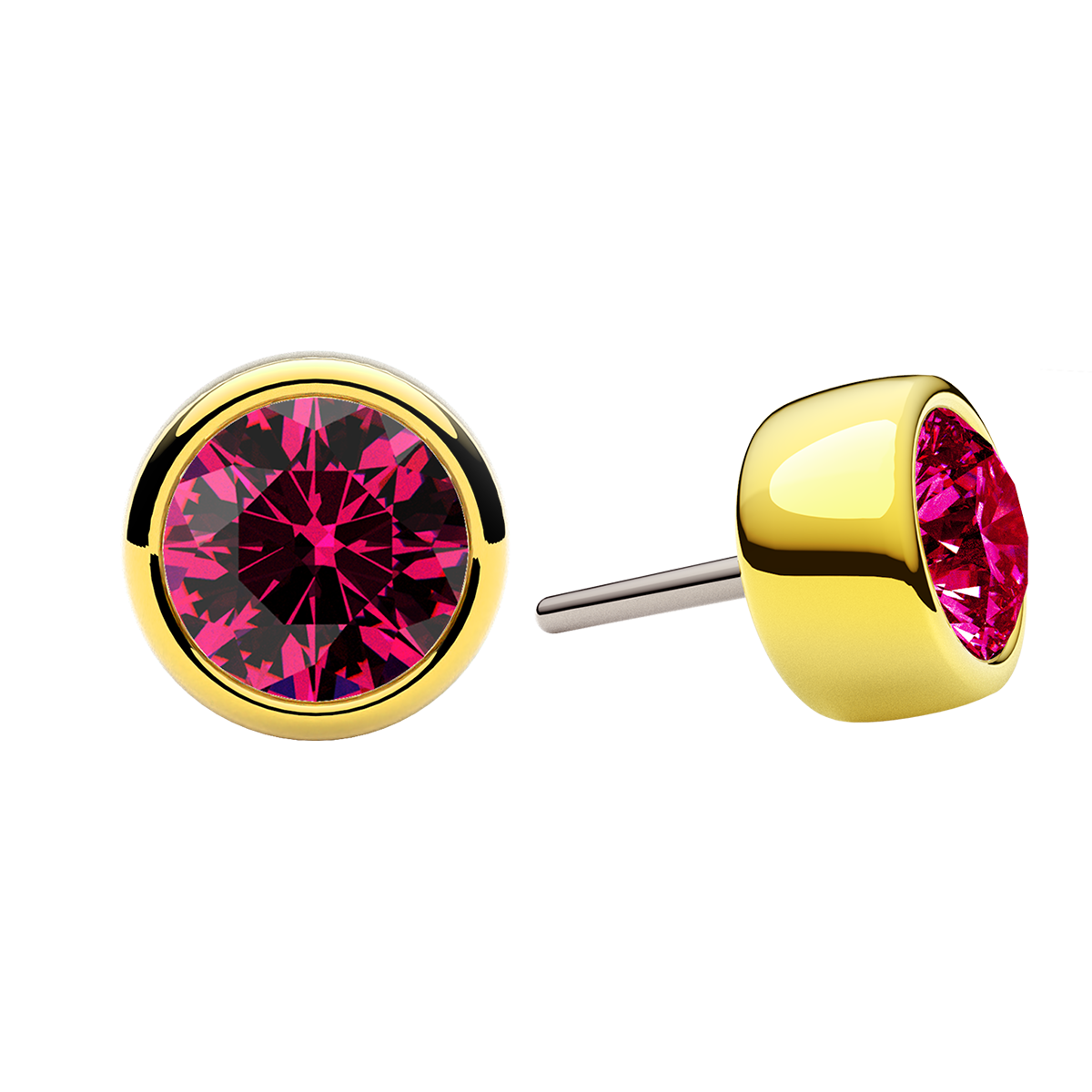 Faceted Bezel End With Genuine Stone/Diamonds
