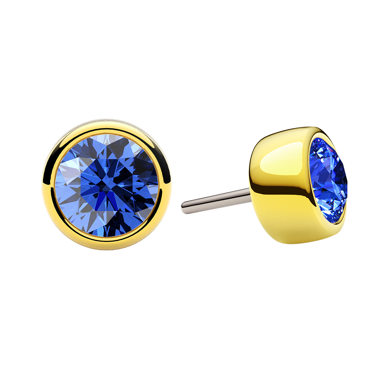 Faceted Bezel End With Genuine Stone/Diamonds
