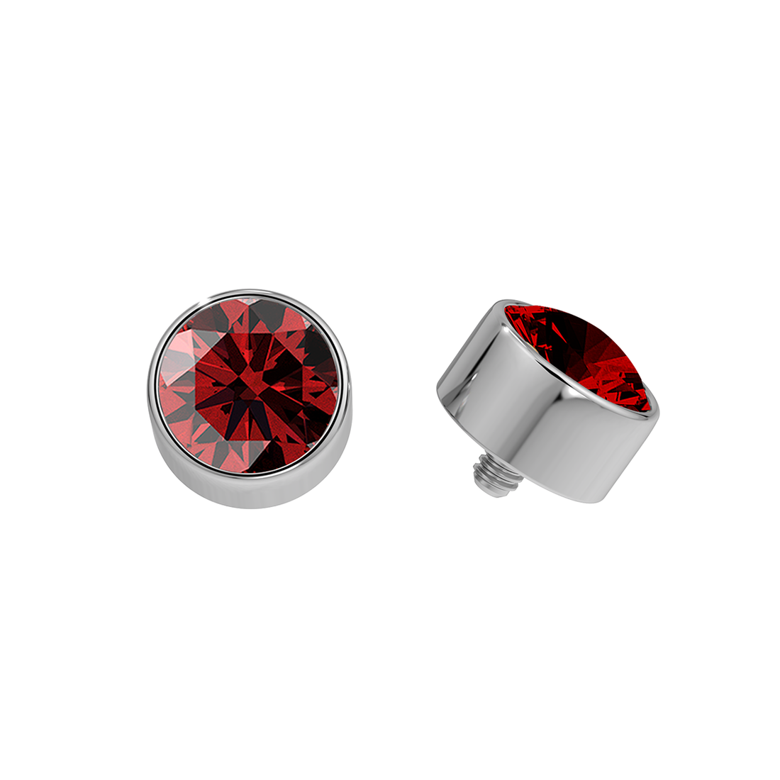 Faceted Titanium Bezel End With Genuine Stone/Diamonds