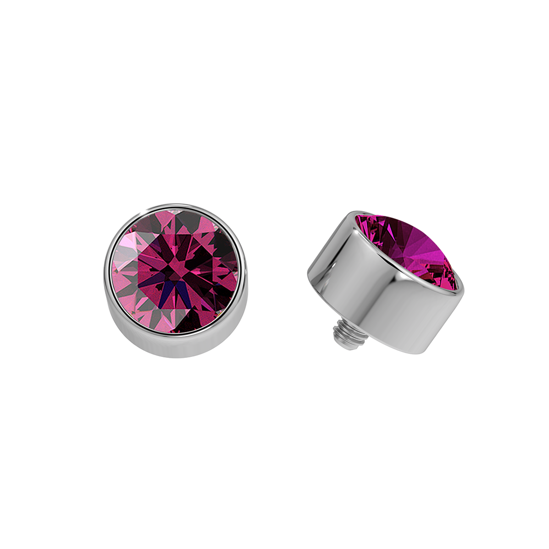 Faceted Titanium Bezel End With Genuine Stone/Diamonds