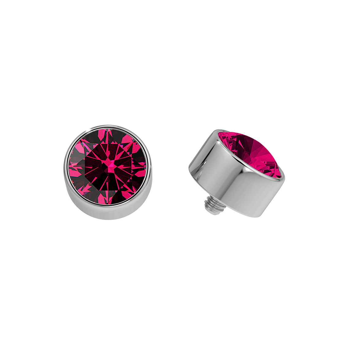 Faceted Titanium Bezel End With Genuine Stone/Diamonds
