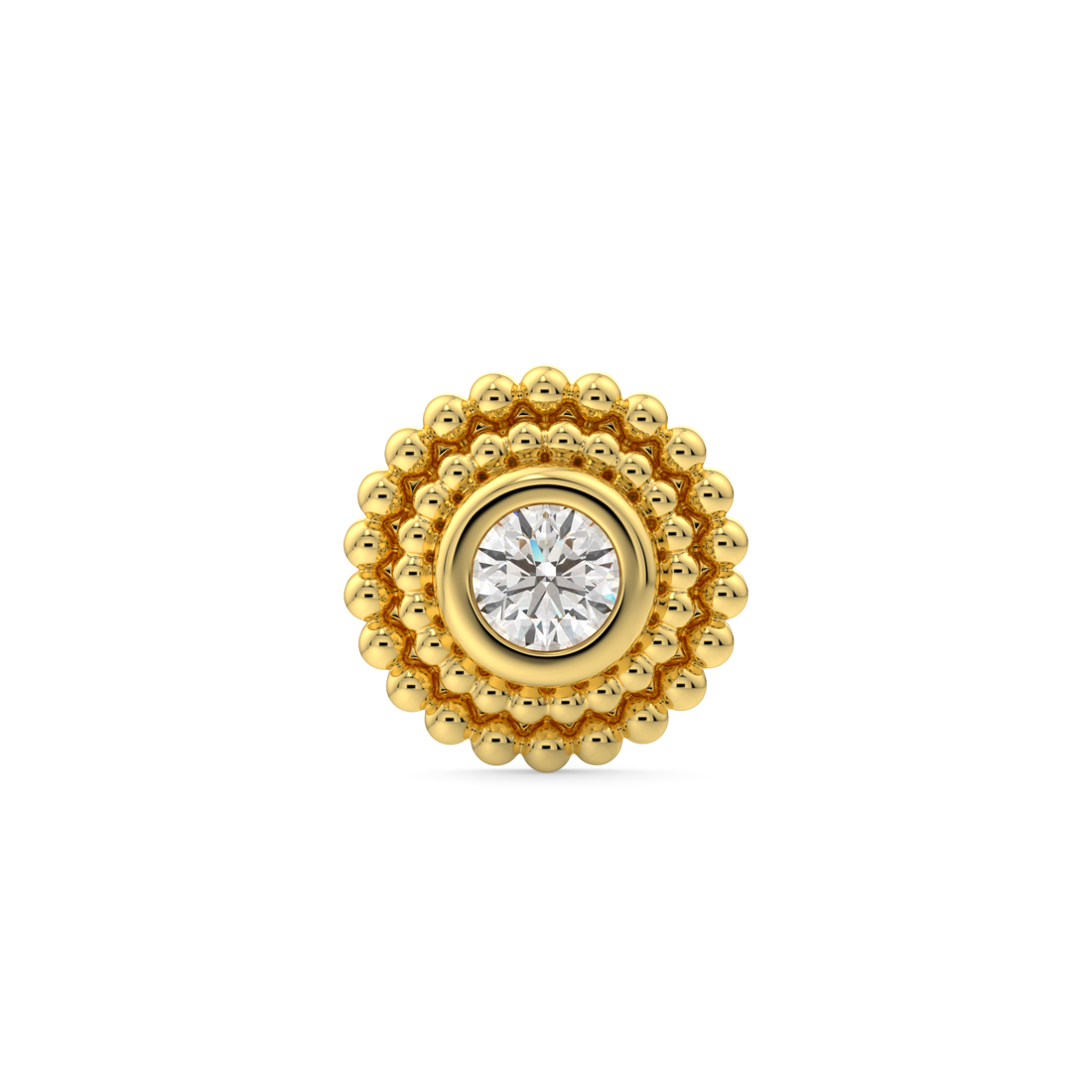 Double Millgrain Bezel Set End With Diamond