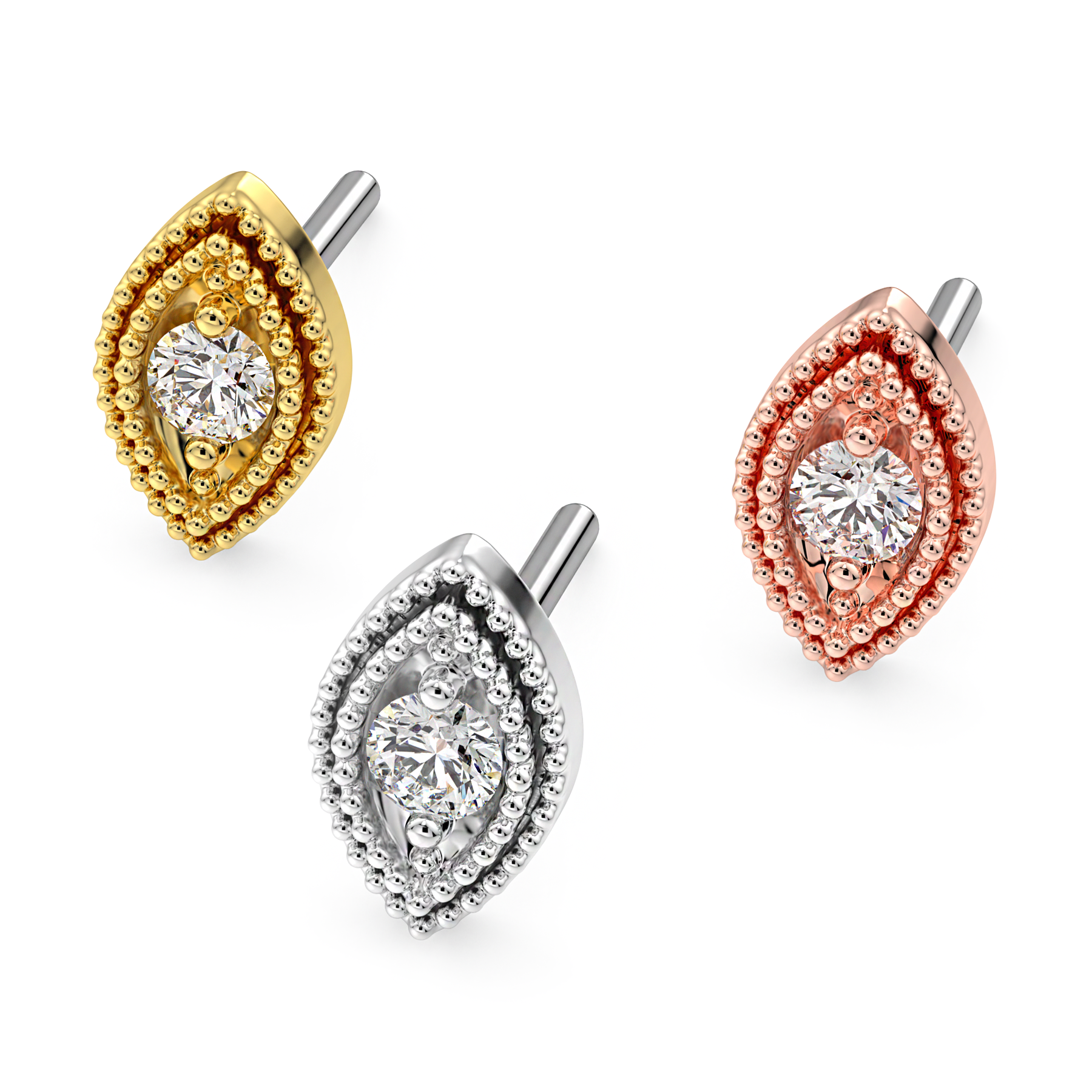 Double Millgrain Marquise