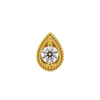 Double Millgrain Pear 2mm Stone End With Diamond