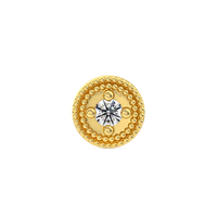 Double Millgrain Round Prong End With Diamond