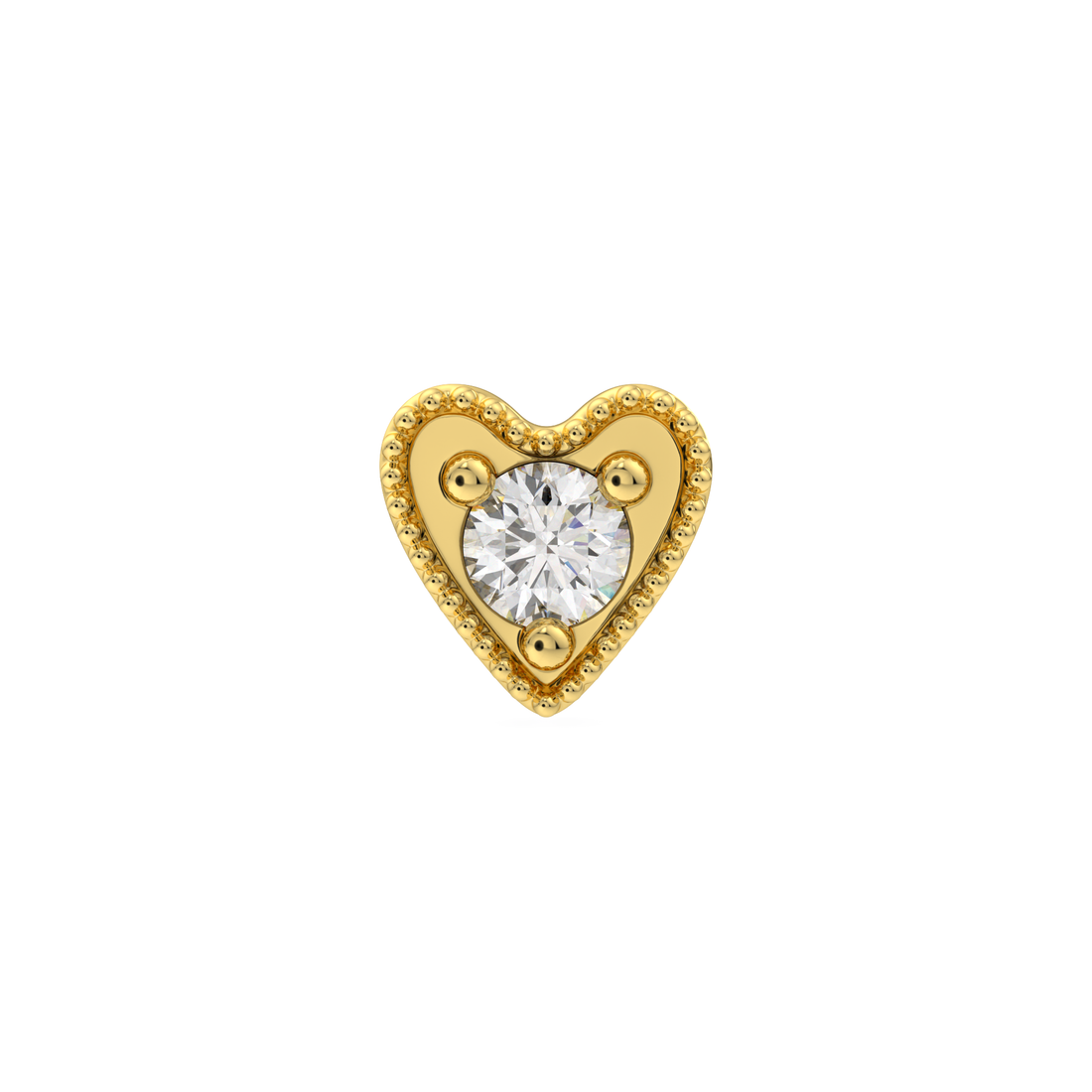 Millgrain Heart End With Diamond