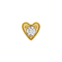 Millgrain Heart End With Diamond