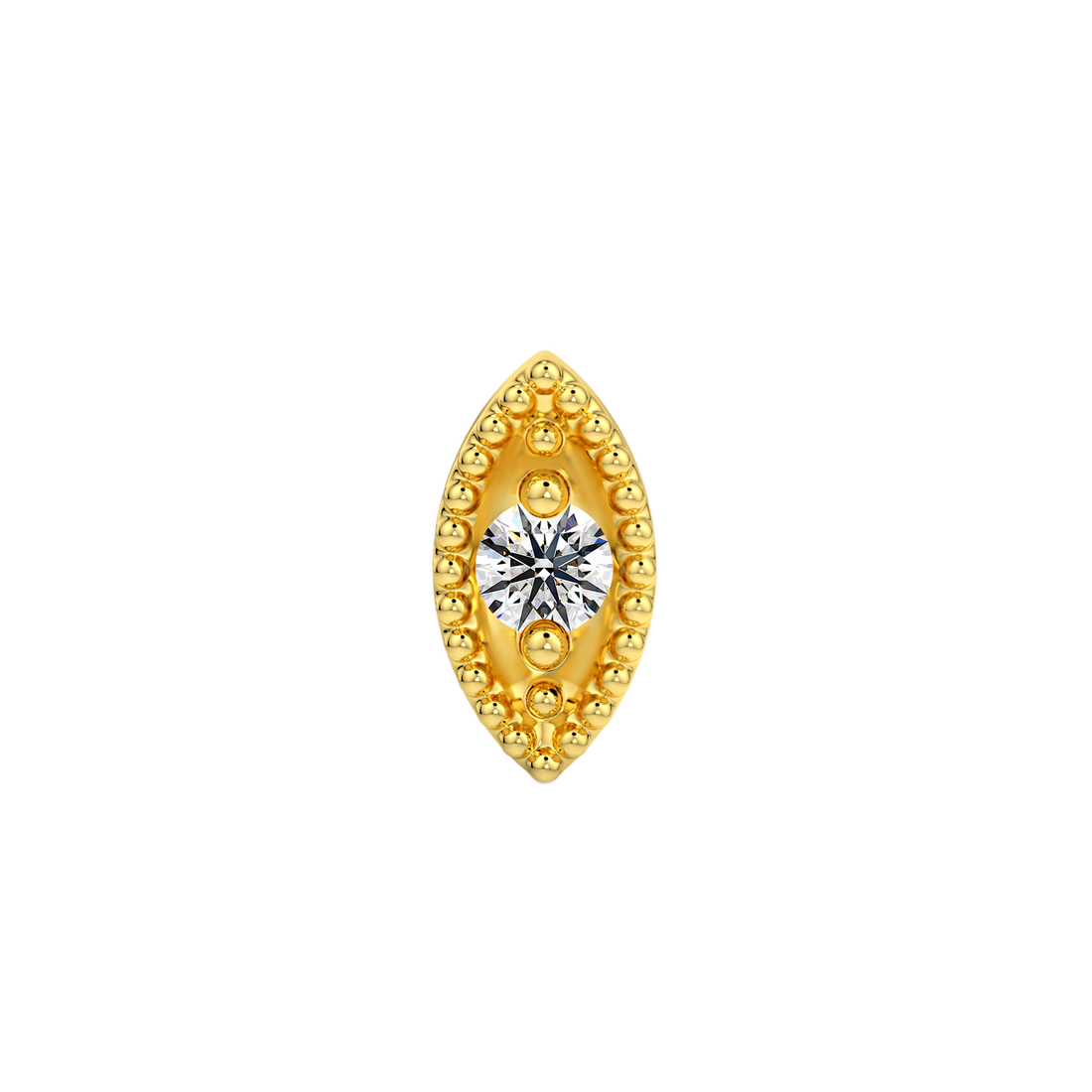 Millgrain Marquise End With Diamond