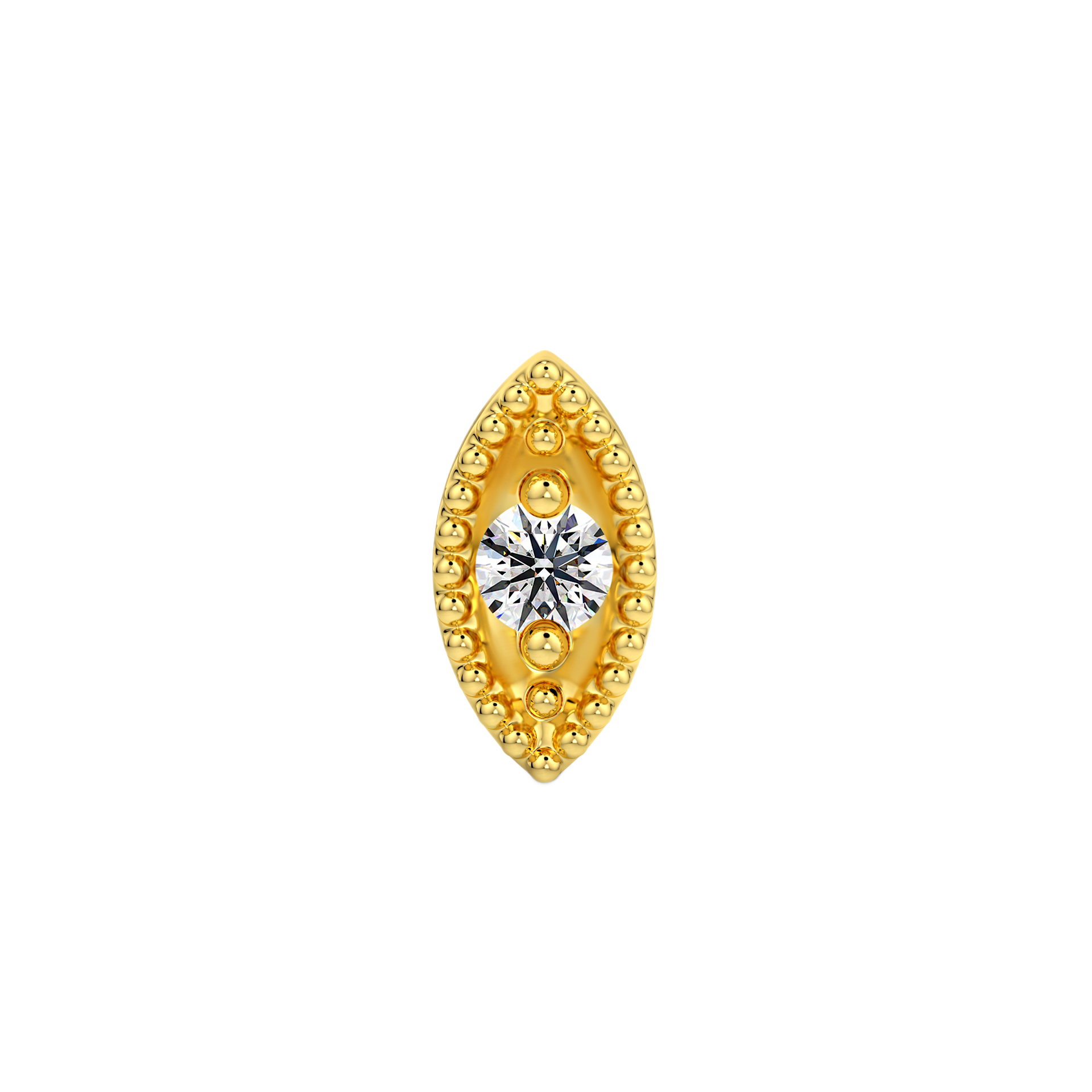 Millgrain Marquise End With Diamond