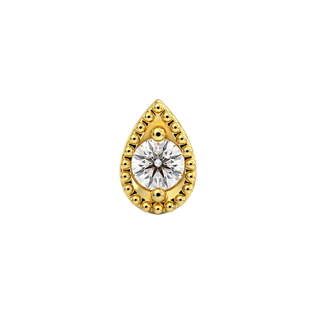 Millgrain Pear End With Diamond