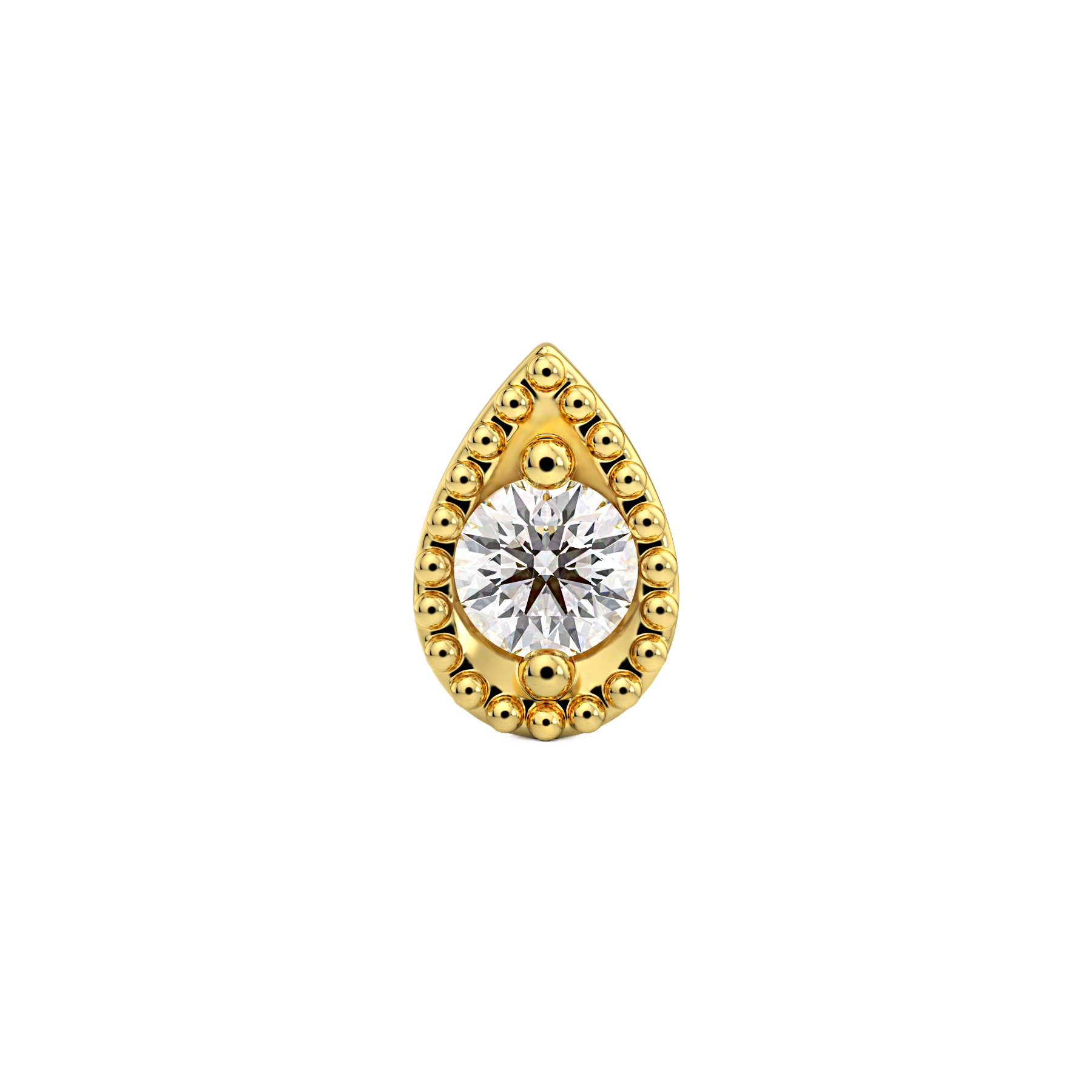 Millgrain Pear End With Diamond