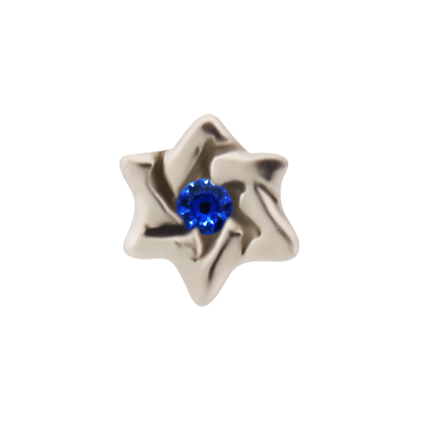 Star of David with Center 1mm Stone