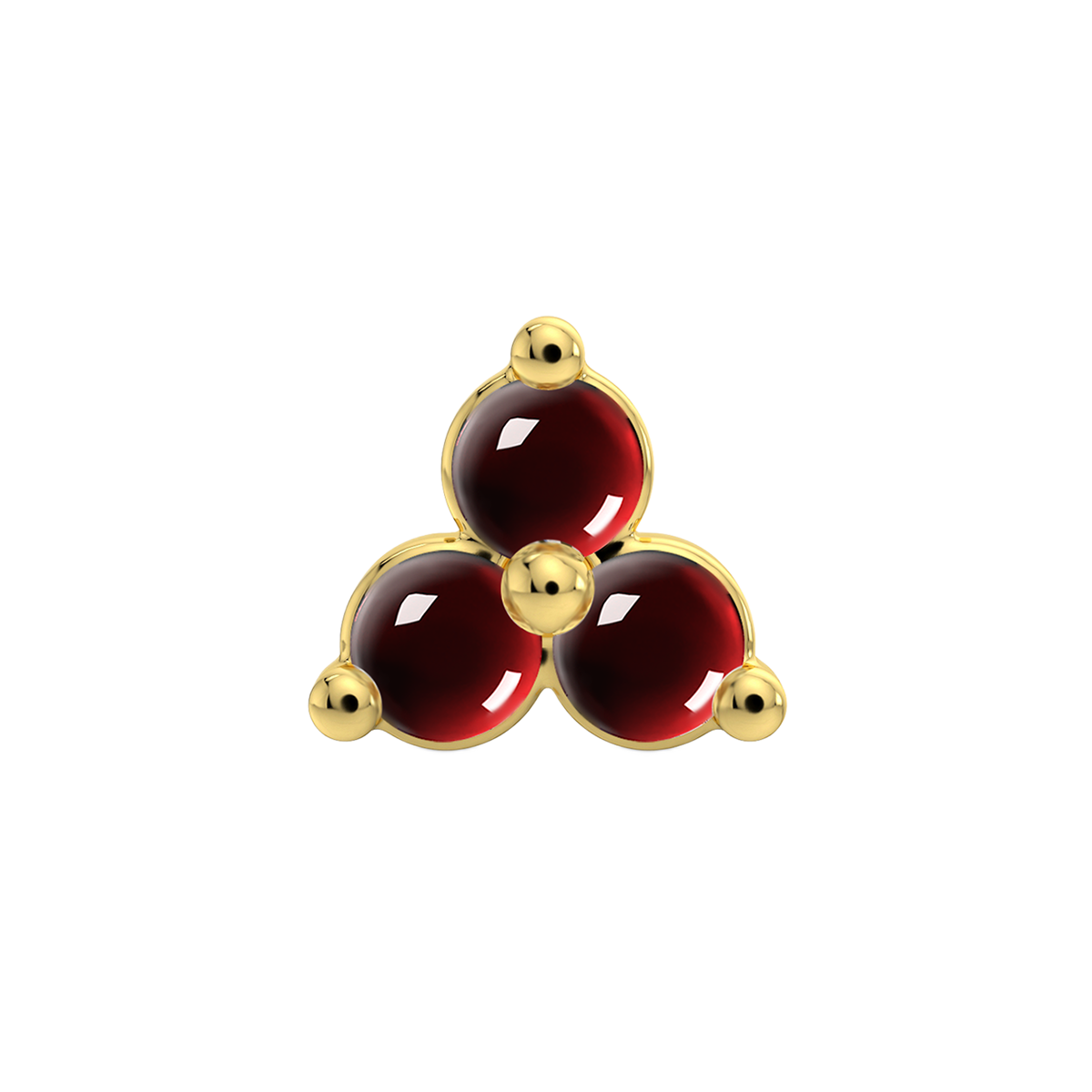 Trinity 3 Stone End With Genuine Cabochon