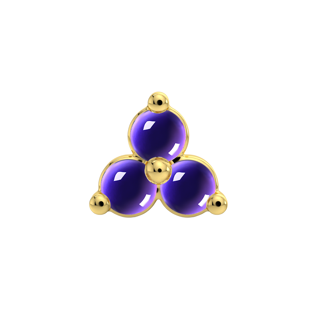 Trinity 3 Stone End With Genuine Cabochon