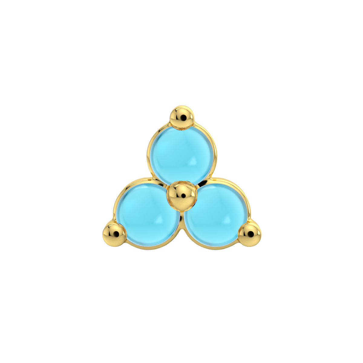 Trinity 3 Stone End With Genuine Cabochon
