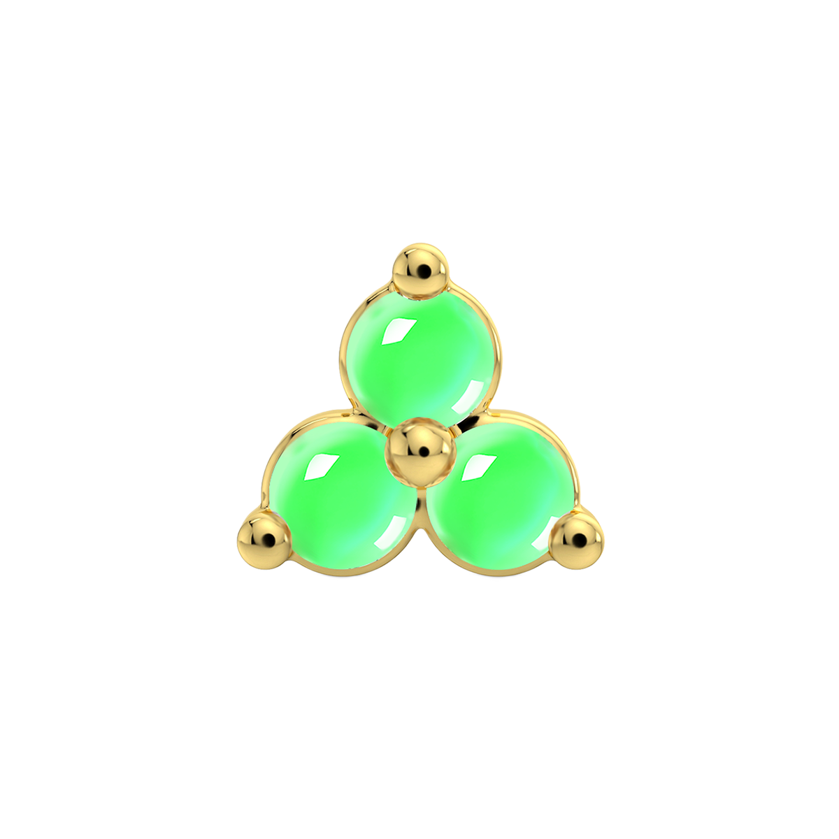 Trinity 3 Stone End With Genuine Cabochon