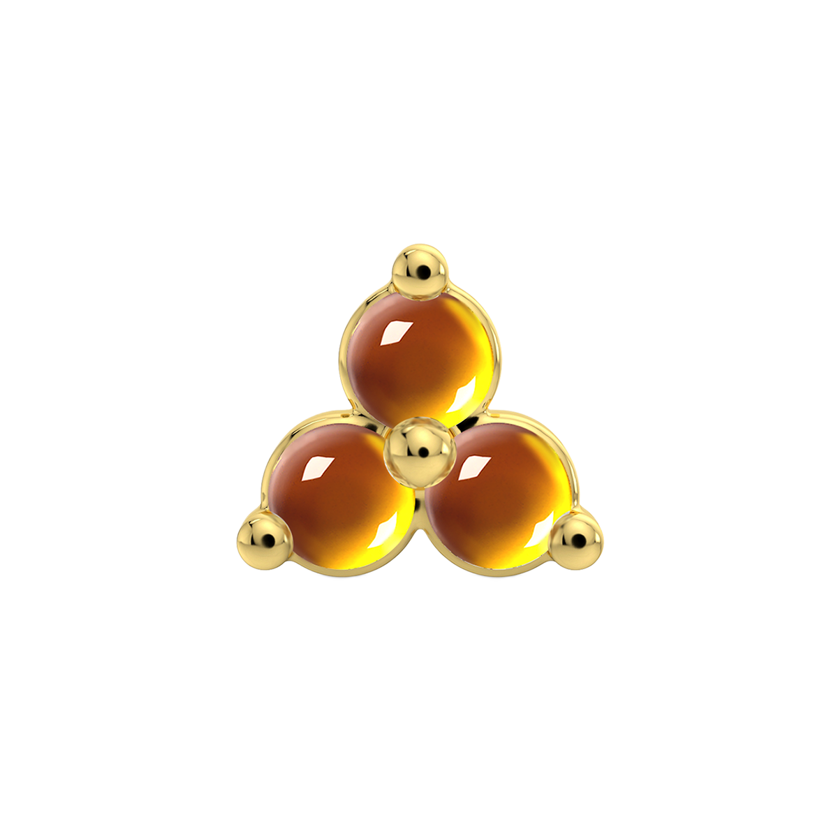 Trinity 3 Stone End With Genuine Cabochon