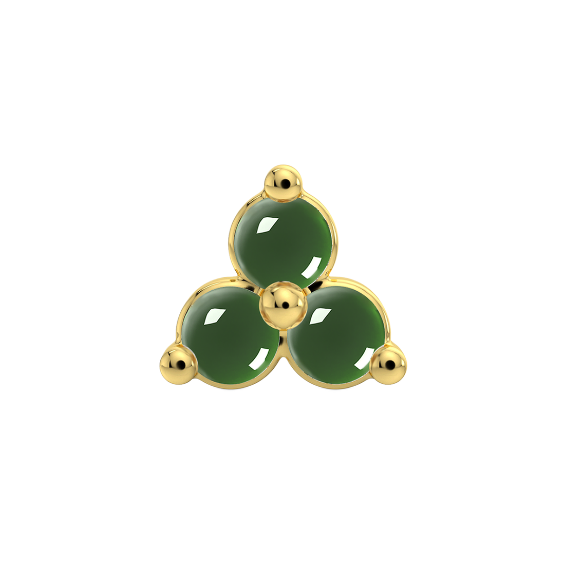 Trinity 3 Stone End With Genuine Cabochon