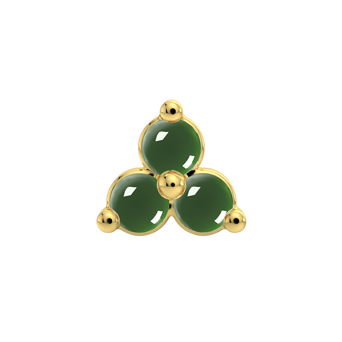 Trinity 3 Stone End With Genuine Cabochon