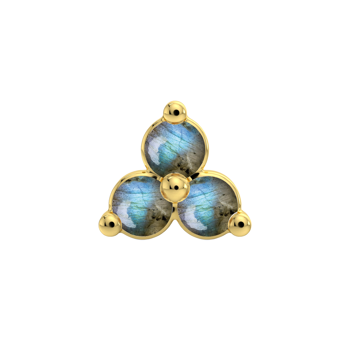 Trinity 3 Stone End With Genuine Cabochon