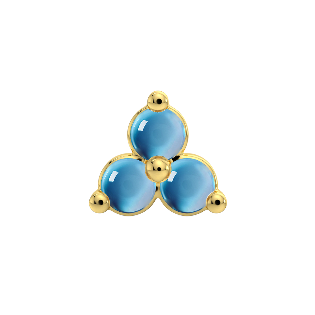 Trinity 3 Stone End With Genuine Cabochon