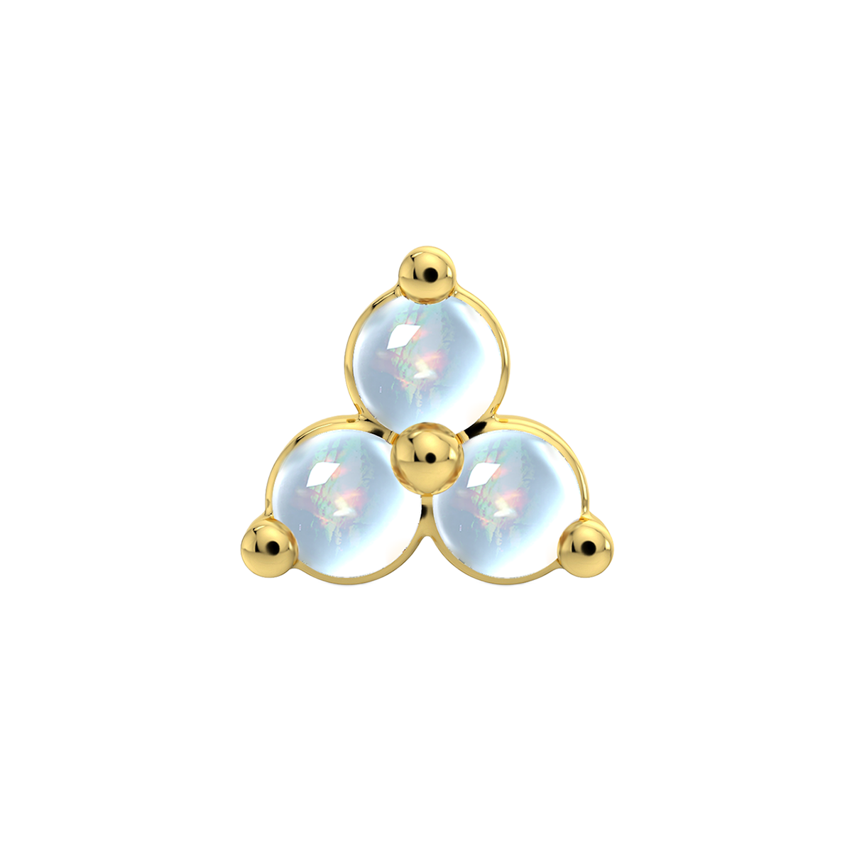 Trinity 3 Stone End With Genuine Cabochon