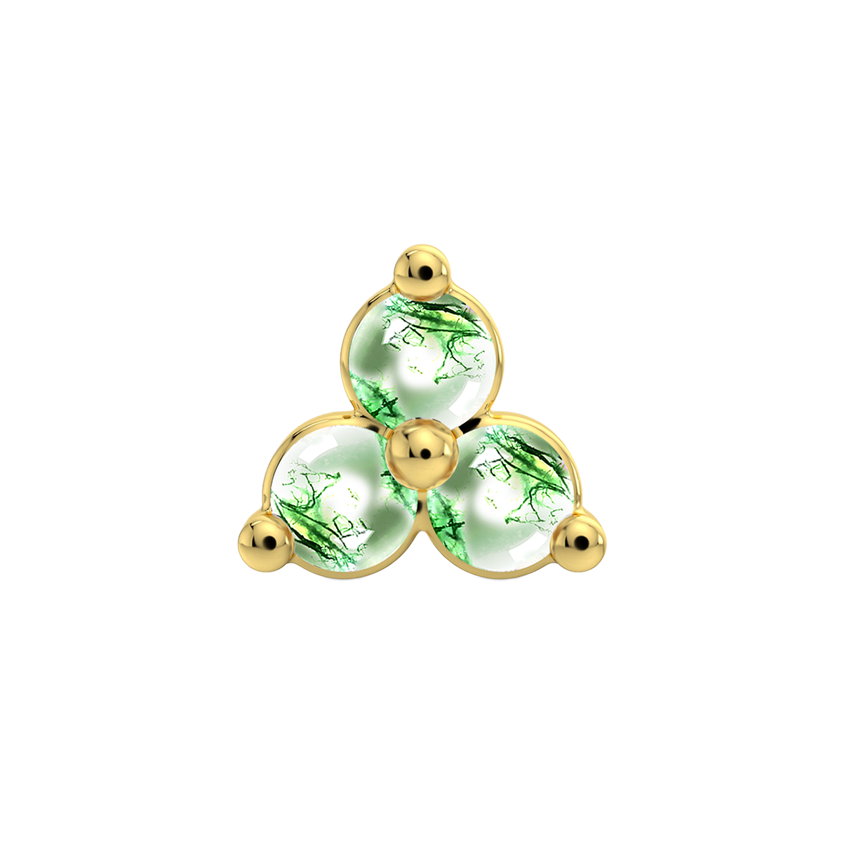 Trinity 3 Stone End With Genuine Cabochon