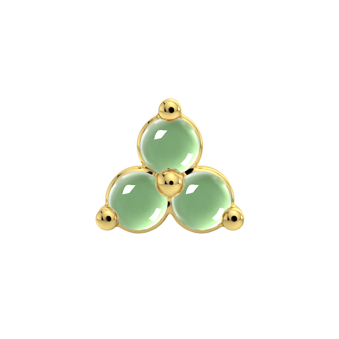 Trinity 3 Stone End With Genuine Cabochon