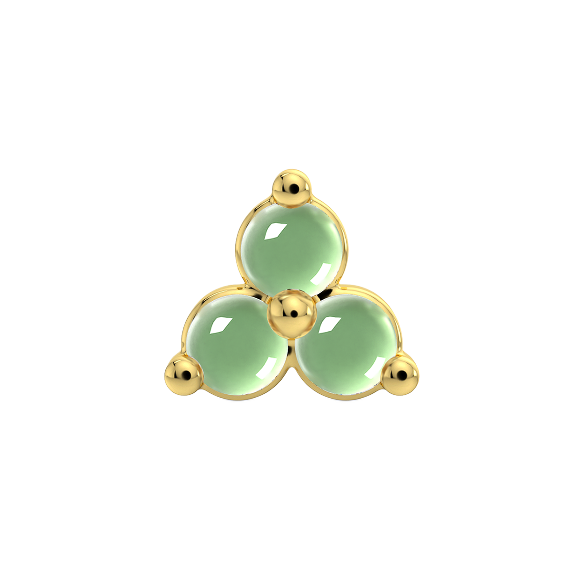 Trinity 3 Stone End With Genuine Cabochon