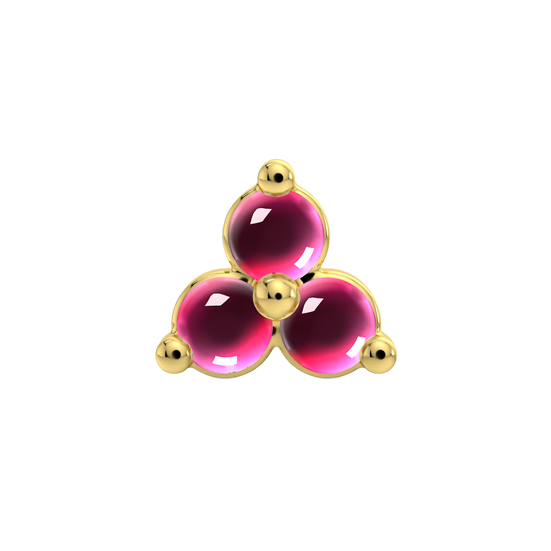 Trinity 3 Stone End With Genuine Cabochon