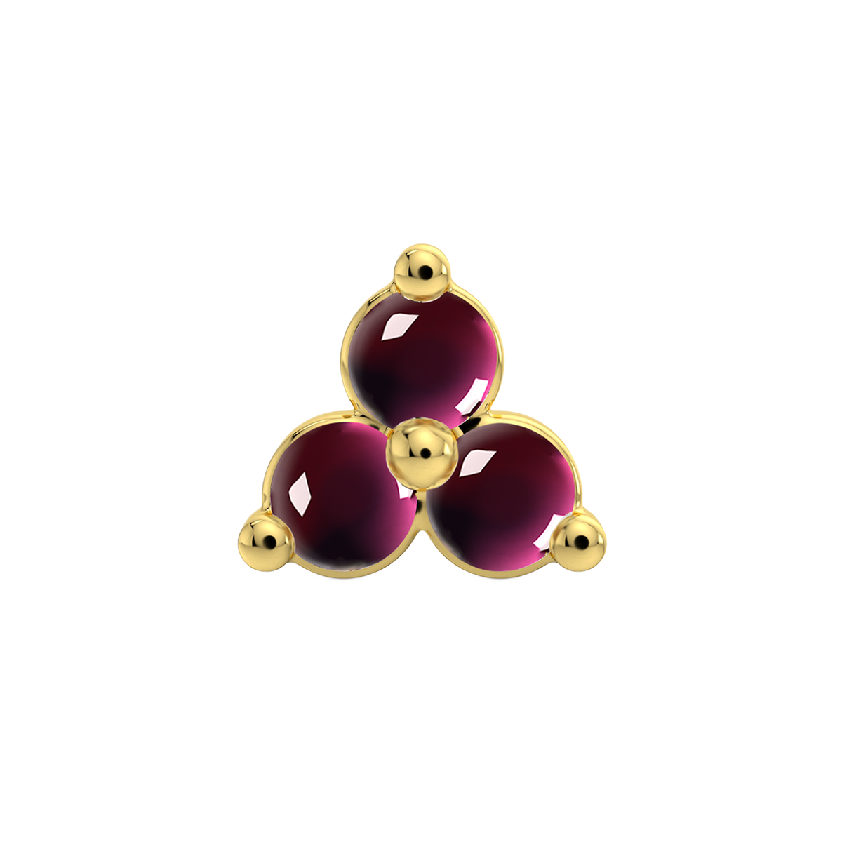 Trinity 3 Stone End With Genuine Cabochon