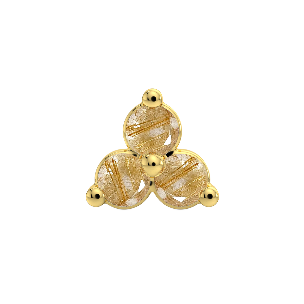 Trinity 3 Stone End With Genuine Cabochon