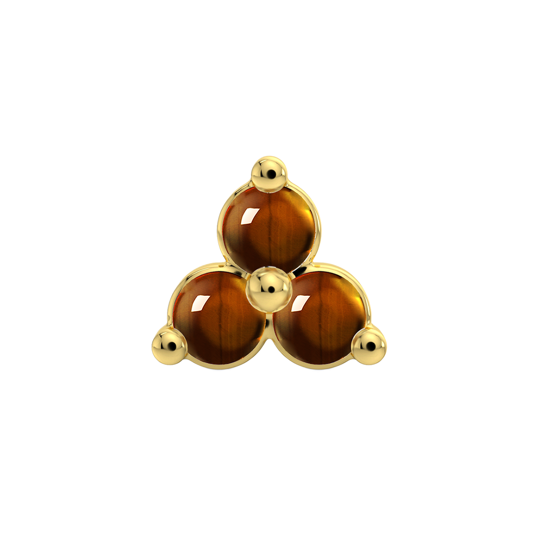 Trinity 3 Stone End With Genuine Cabochon