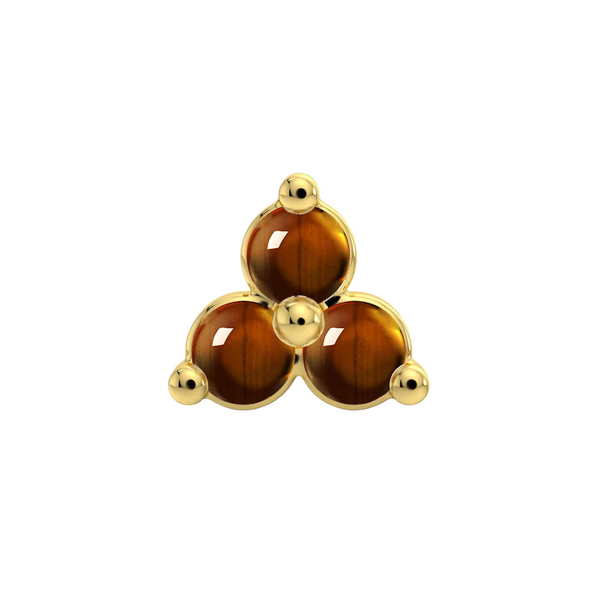 Trinity 3 Stone End With Genuine Cabochon