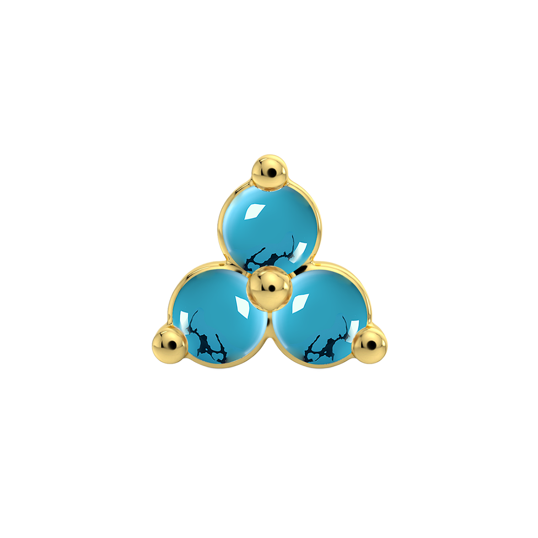 Trinity 3 Stone End With Genuine Cabochon