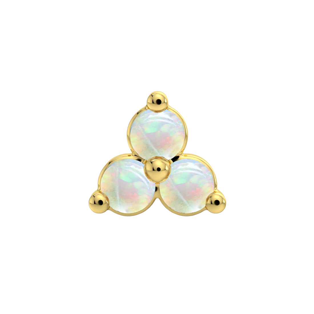 Trinity 3 Stone End With Genuine Cabochon