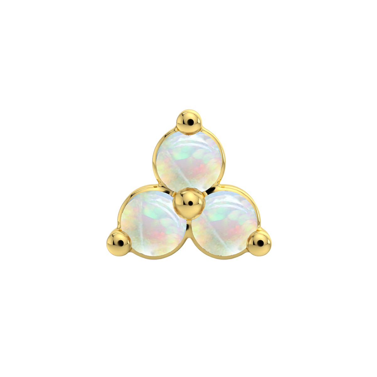 Trinity 3 Stone End With Genuine Cabochon