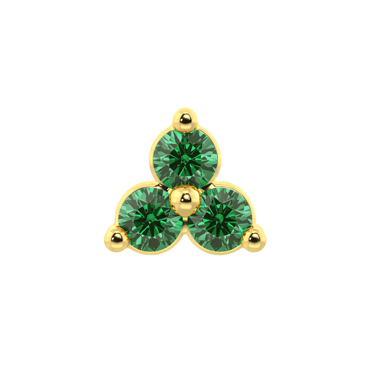 Trinity 3 Stone End With Genuine Faceted/Diamonds