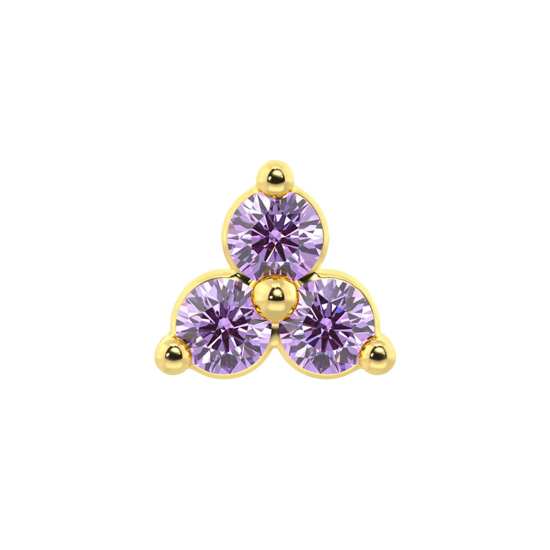Trinity 3 Stone End With Genuine Faceted/Diamonds