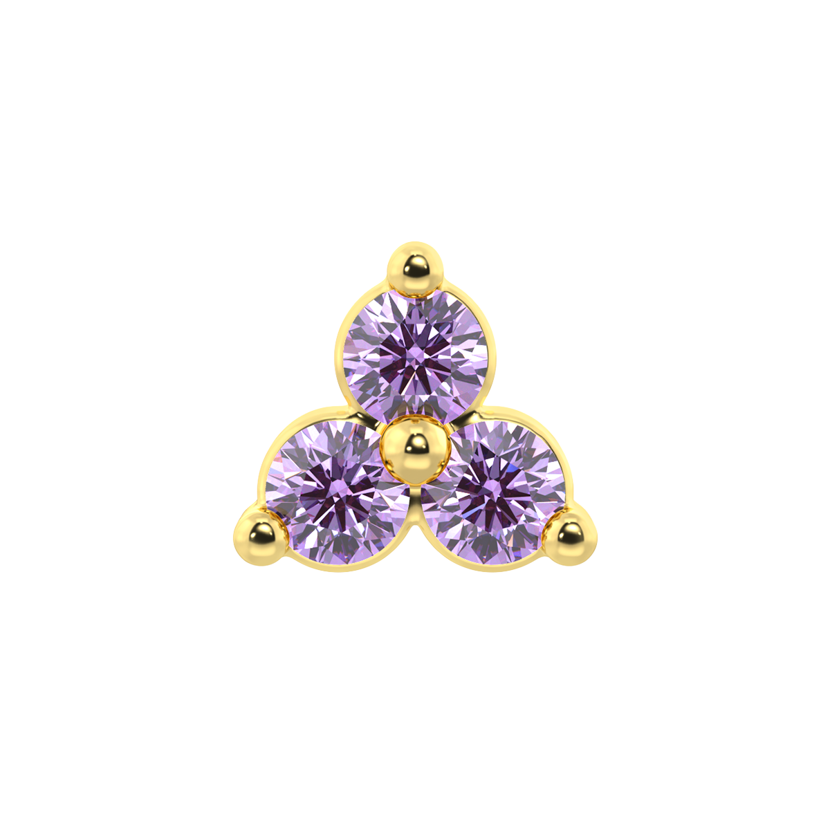 Trinity 3 Stone End With Genuine Faceted/Diamonds