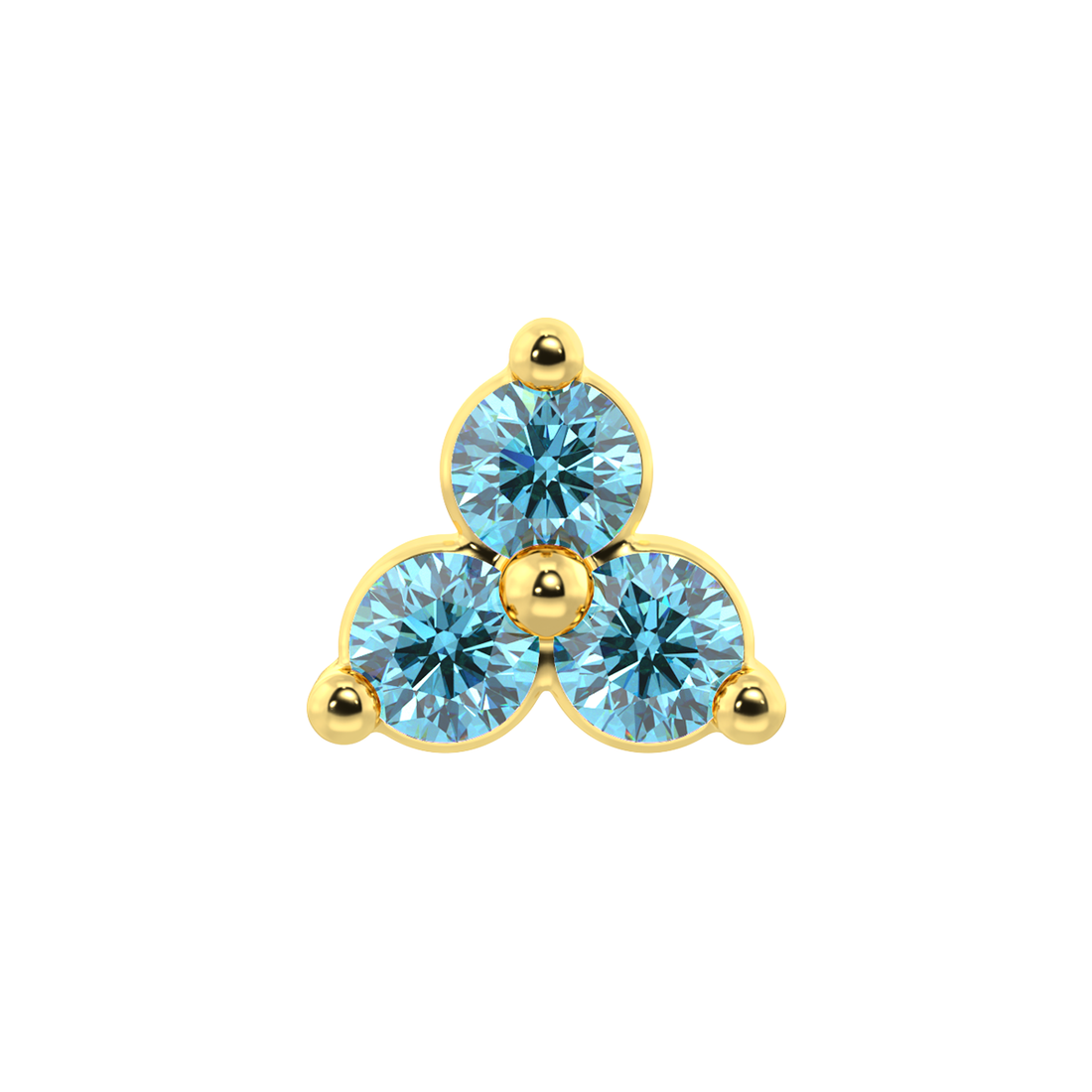 Trinity 3 Stone End With Genuine Faceted/Diamonds