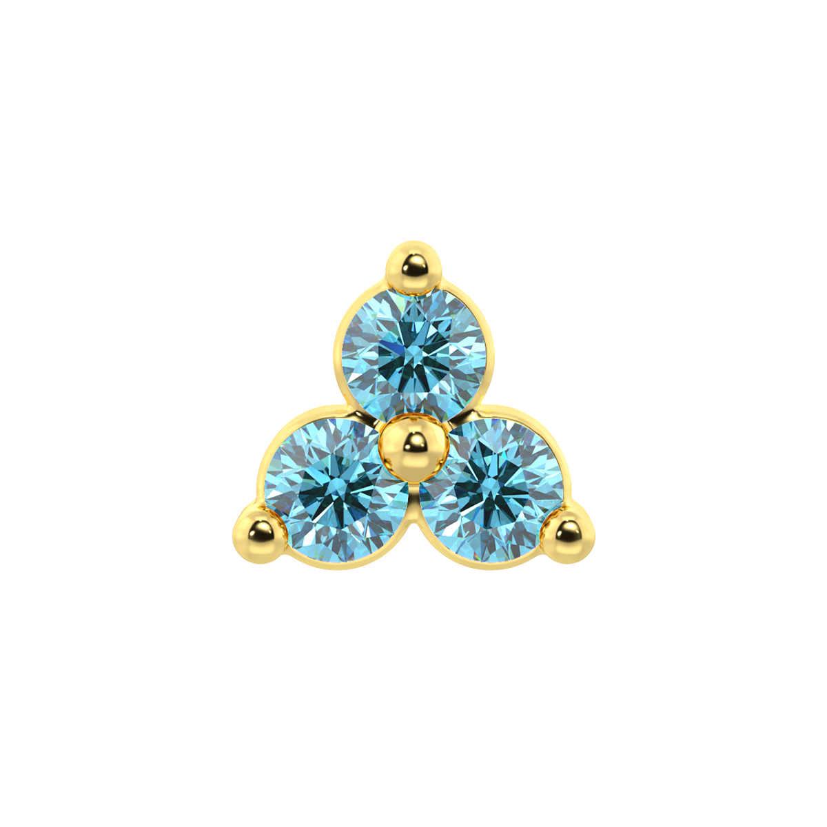 Trinity 3 Stone End With Genuine Faceted/Diamonds