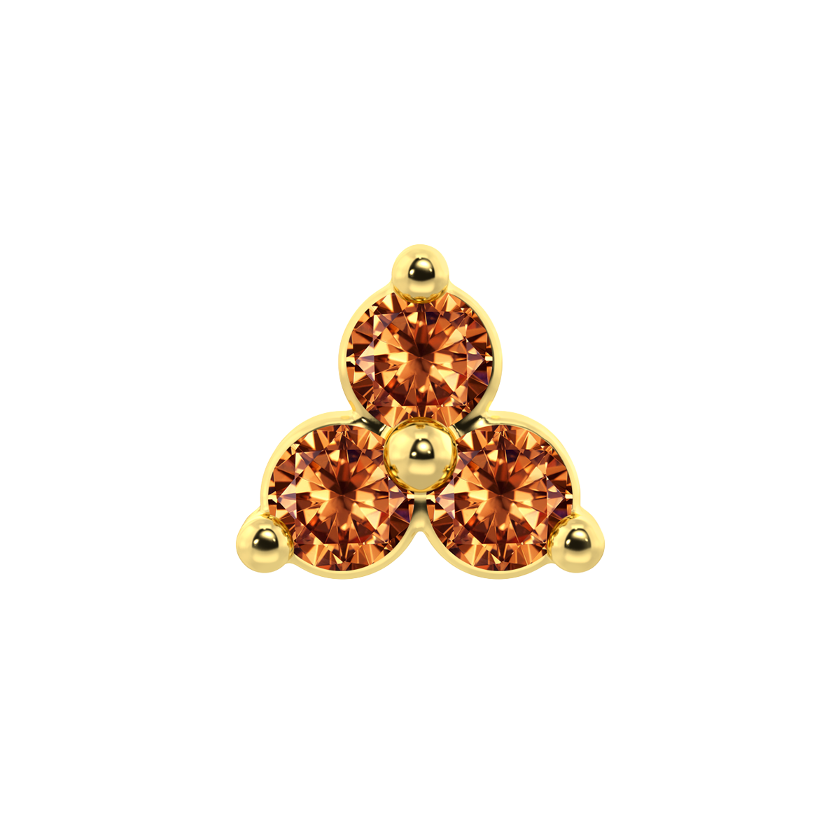 Trinity 3 Stone End With Genuine Faceted/Diamonds