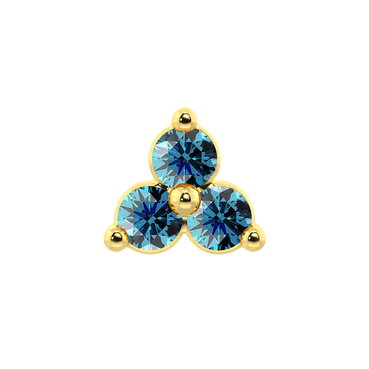 Trinity 3 Stone End With Genuine Faceted/Diamonds