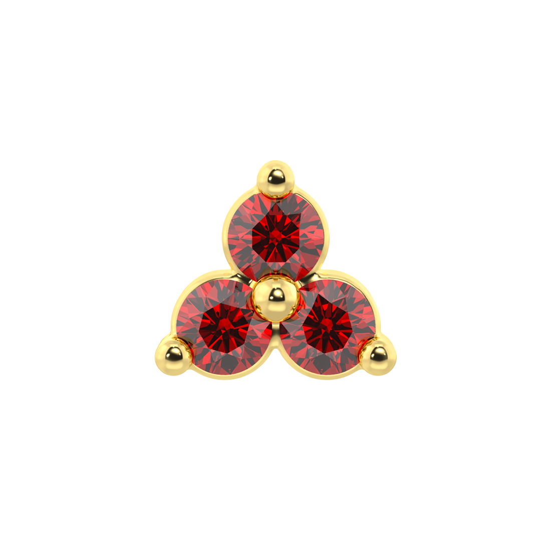 Trinity 3 Stone End With Genuine Faceted/Diamonds
