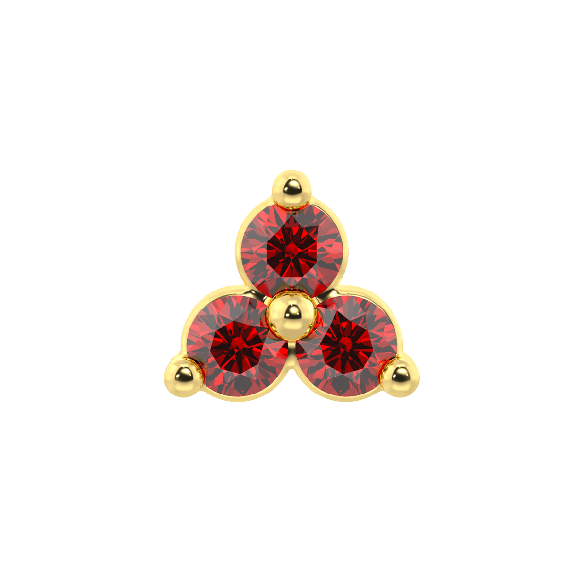 Trinity 3 Stone End With Genuine Faceted/Diamonds