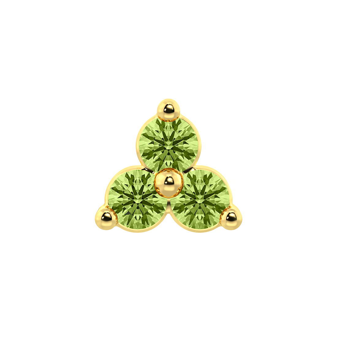 Trinity 3 Stone End With Genuine Faceted/Diamonds