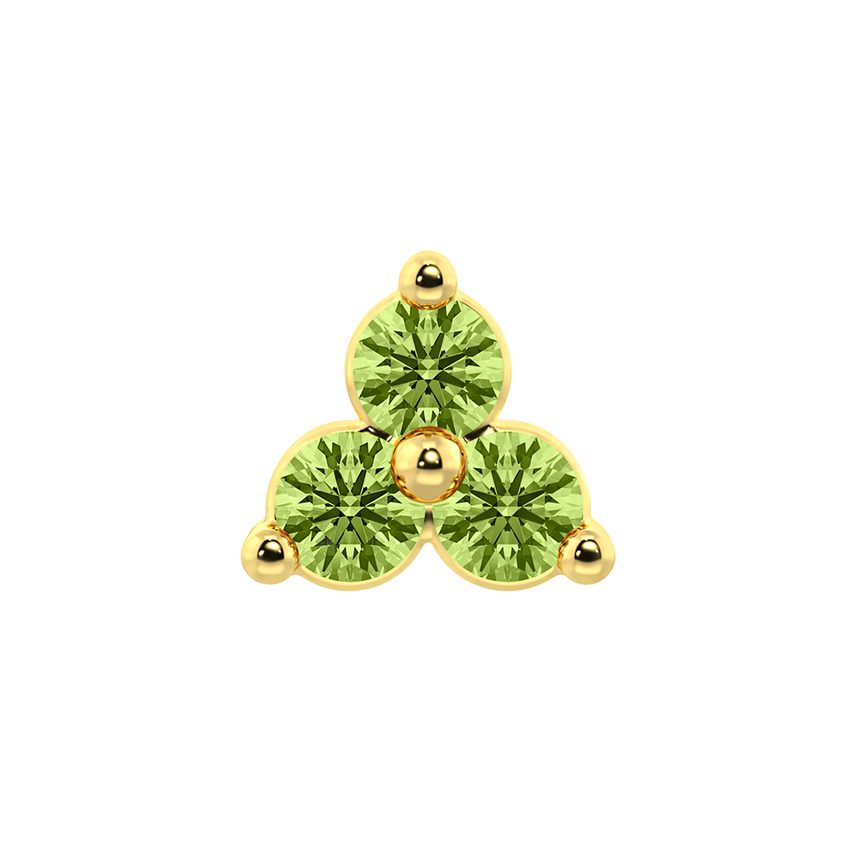 Trinity 3 Stone End With Genuine Faceted/Diamonds