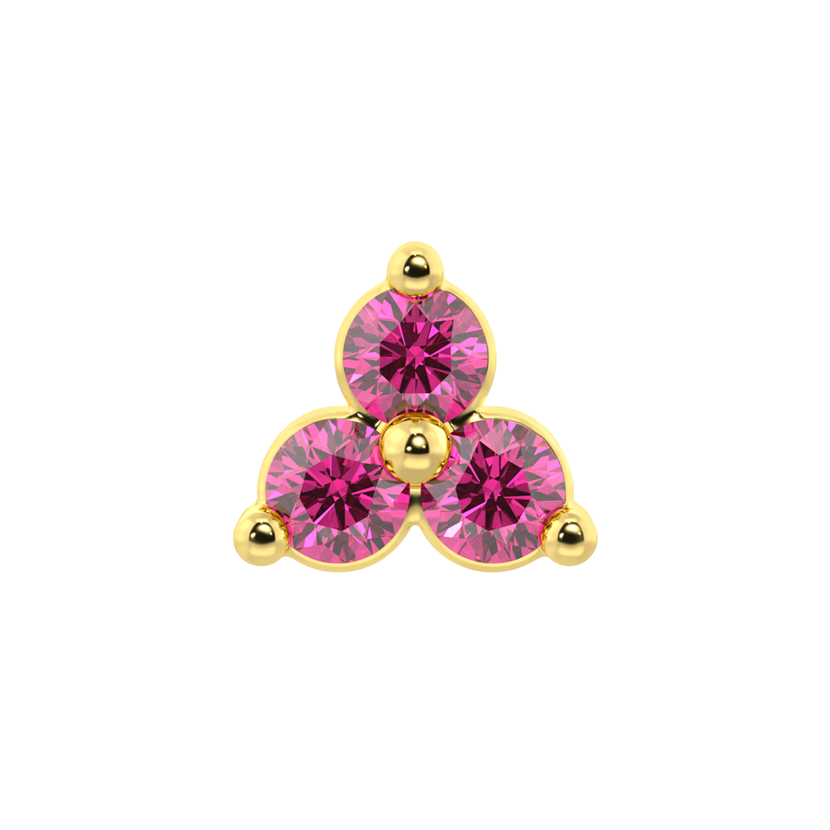 Trinity 3 Stone End With Genuine Faceted/Diamonds