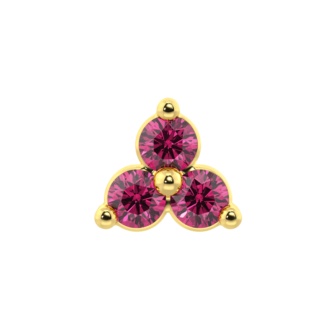 Trinity 3 Stone End With Genuine Faceted/Diamonds